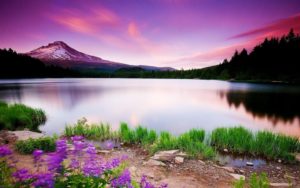 beautiful mountain and lake scene