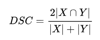 Formula for dice coefficient