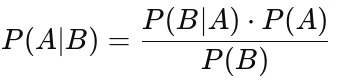 The formula for Bayes' Theorem