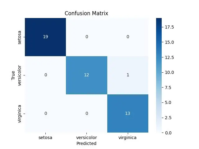 Heatmap for the confusion matrix